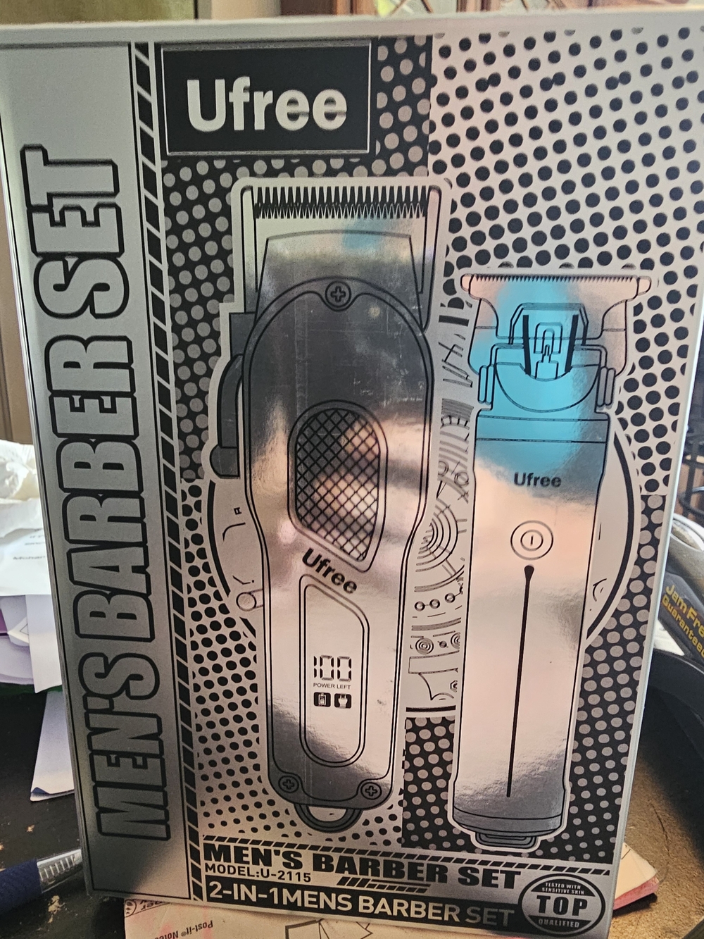 Men's Barber Set - Metallic Silver Grooming Kit